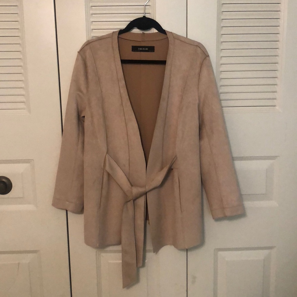 Zara faux suede belted jacket NWOT